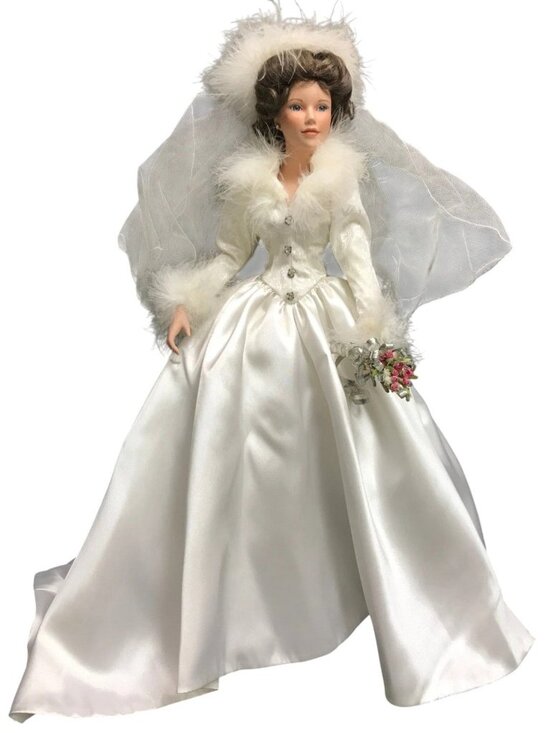 Ashton Drake “Winter Romance” Sandra Bilotto Porcelain Bridal Doll - NIB - Picture 1 of 10